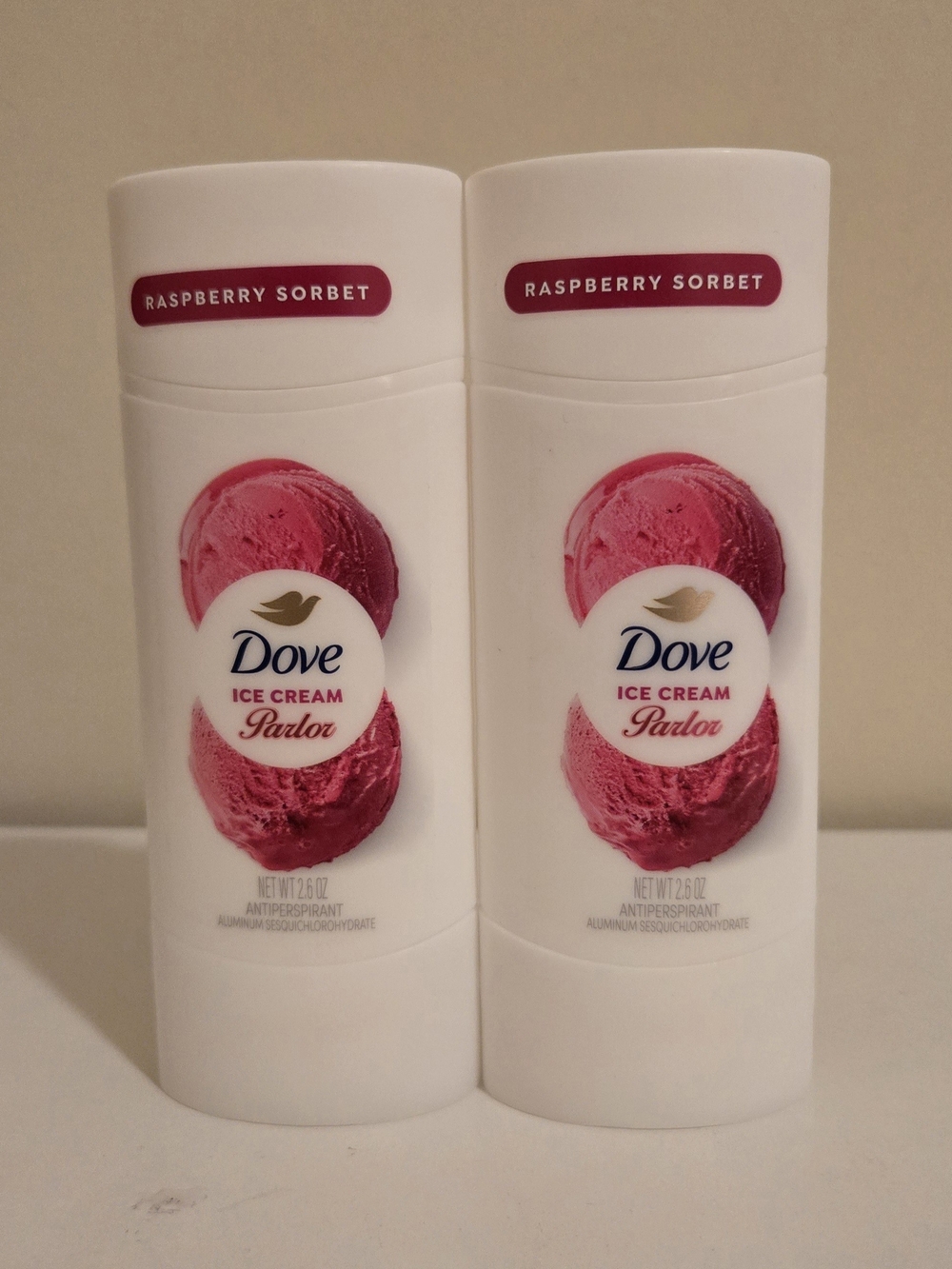 2 Dove Cream Parlor Raspberry Sorbet Antiperspirant Deodorant Raspberry (2.6 oz)